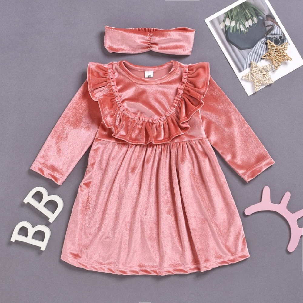 NWT🎉 Toddler Flounced Long-Sleeve Dress - Picture 1 of 8